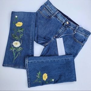 NWT Stella McCartney embroidered rhinestone jeans